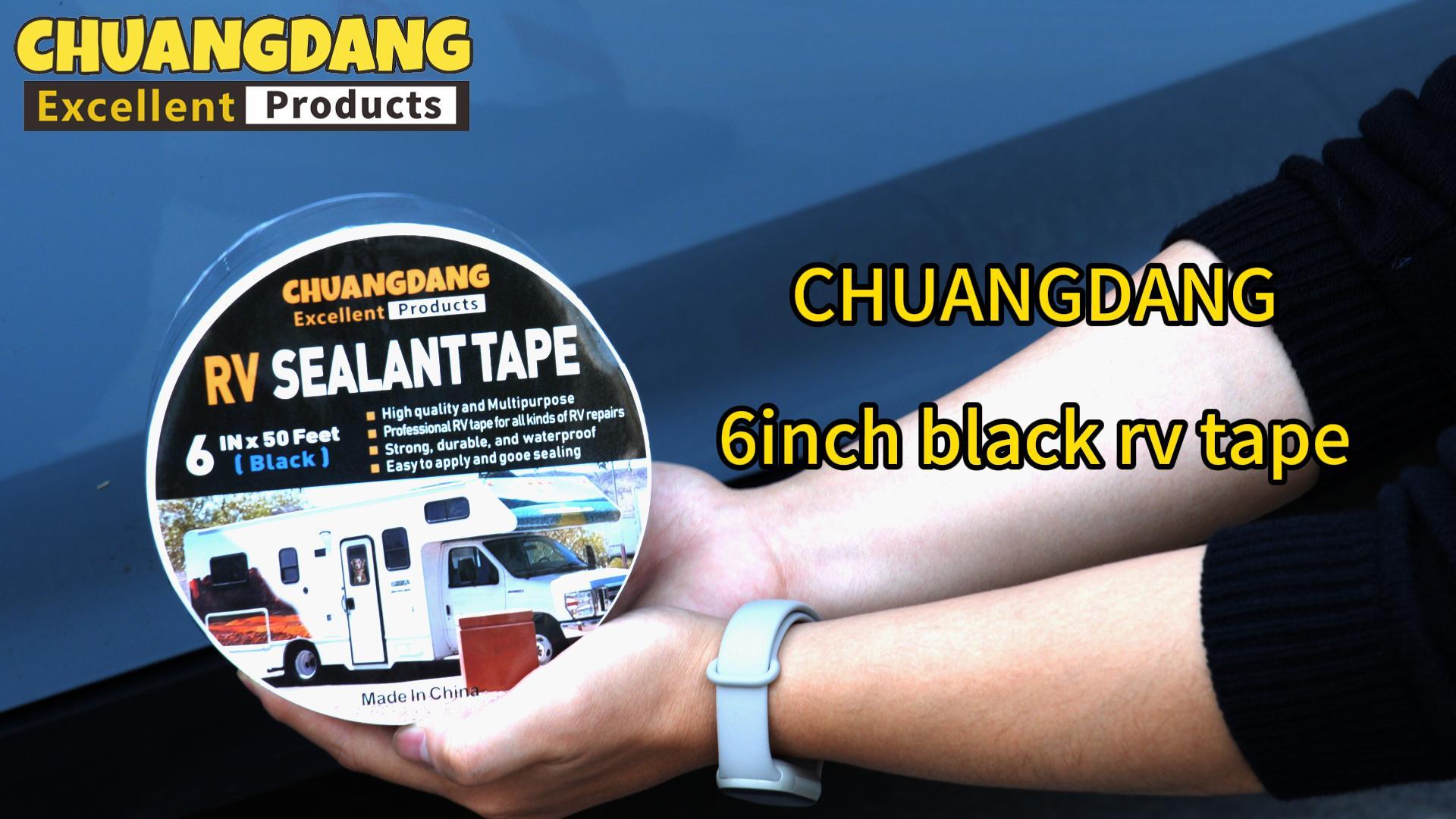 Image of RV Sealant Tape,6Inchx50Feet,1-Pack,Black RV Roof Tape,Camper Repair Tape,RV Tape,Repair for Trailer, Boat,Window,Roof & Leaks,Sealing