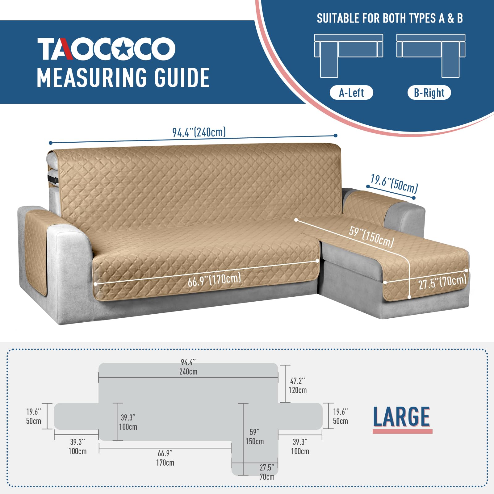 Waterproof L Shaped Sofa Cover - TAOCOCO -4 Waterproof L Shaped Sofa Cover - TAOCOCO -4