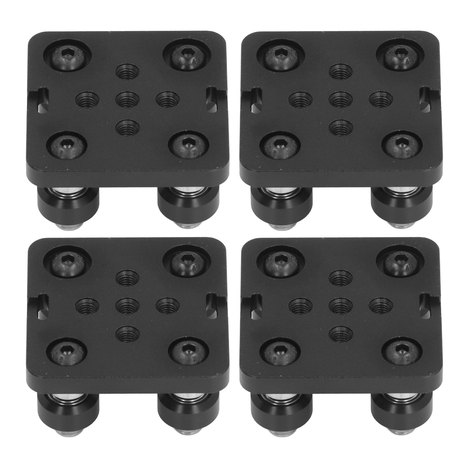 Jiawu Small V Wheel Plate, 4 Pack V Gantry Gantry Rod Plate with Wheel, Compatible with 2020 Series Aluminum Extrusion Linear Rail 3D Printer CNC Machine