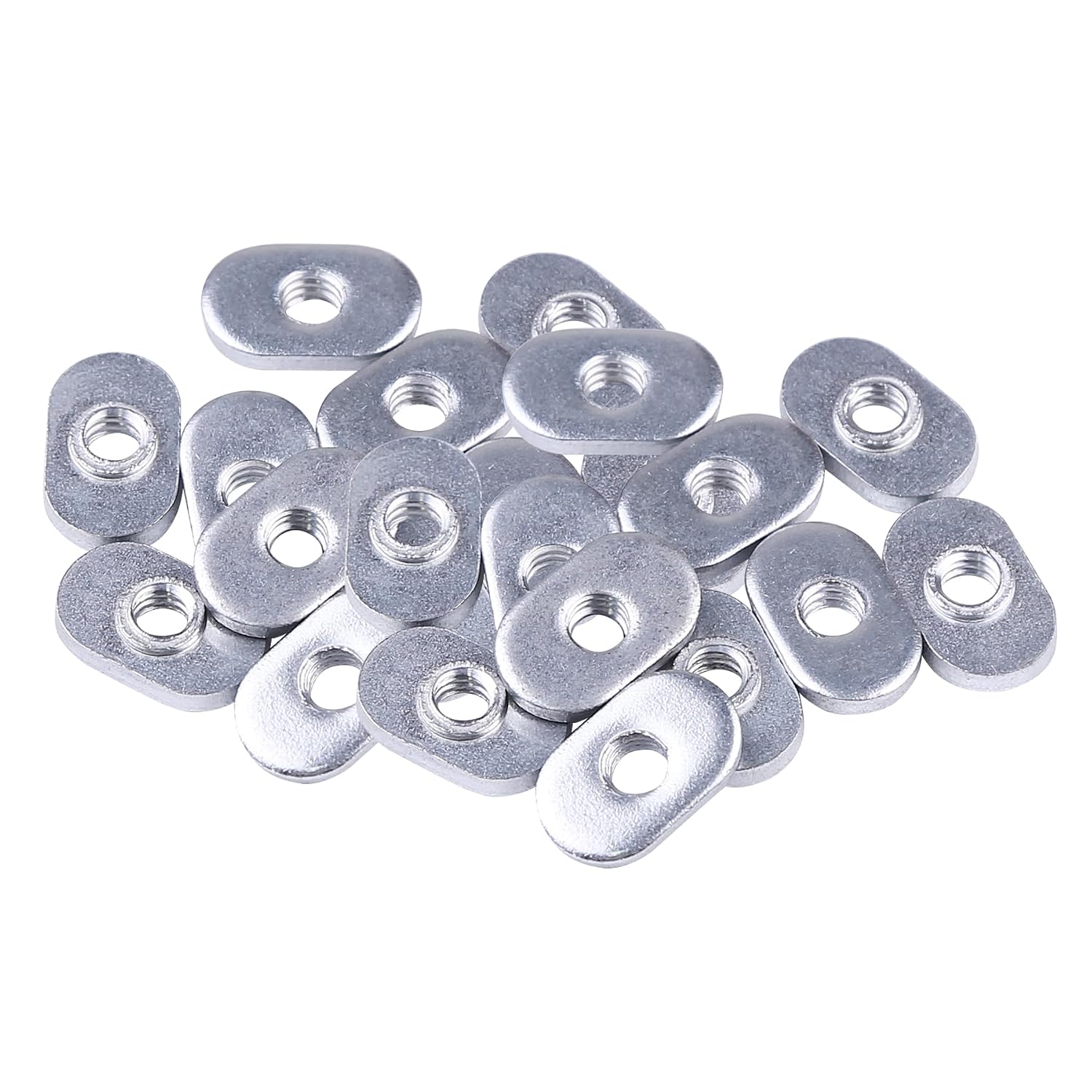 1/4"-20 Black Centered Hole Thread Sliding in Economy T-Nuts for T-Slot Tracks, Compatible with 15 Series or 1.5 Series Base Aluminum Extrusions, 20 Pack