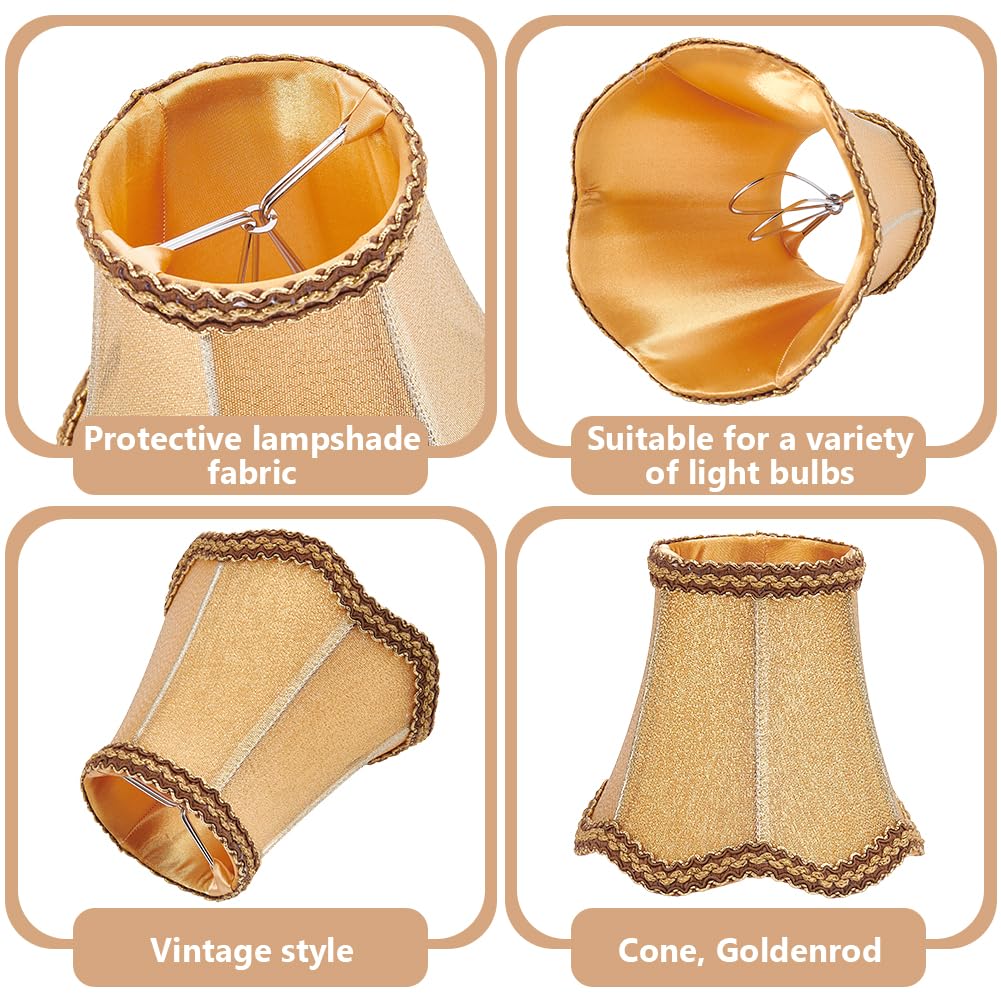 UNICRAFTALE 8 paralumi in lino giallo oro per lampadari 7,6 x 13,5 cm piccolo lampadario paralume beige lino candelabro copertura lampadina per parete soffitto tavolo e lampade da terra