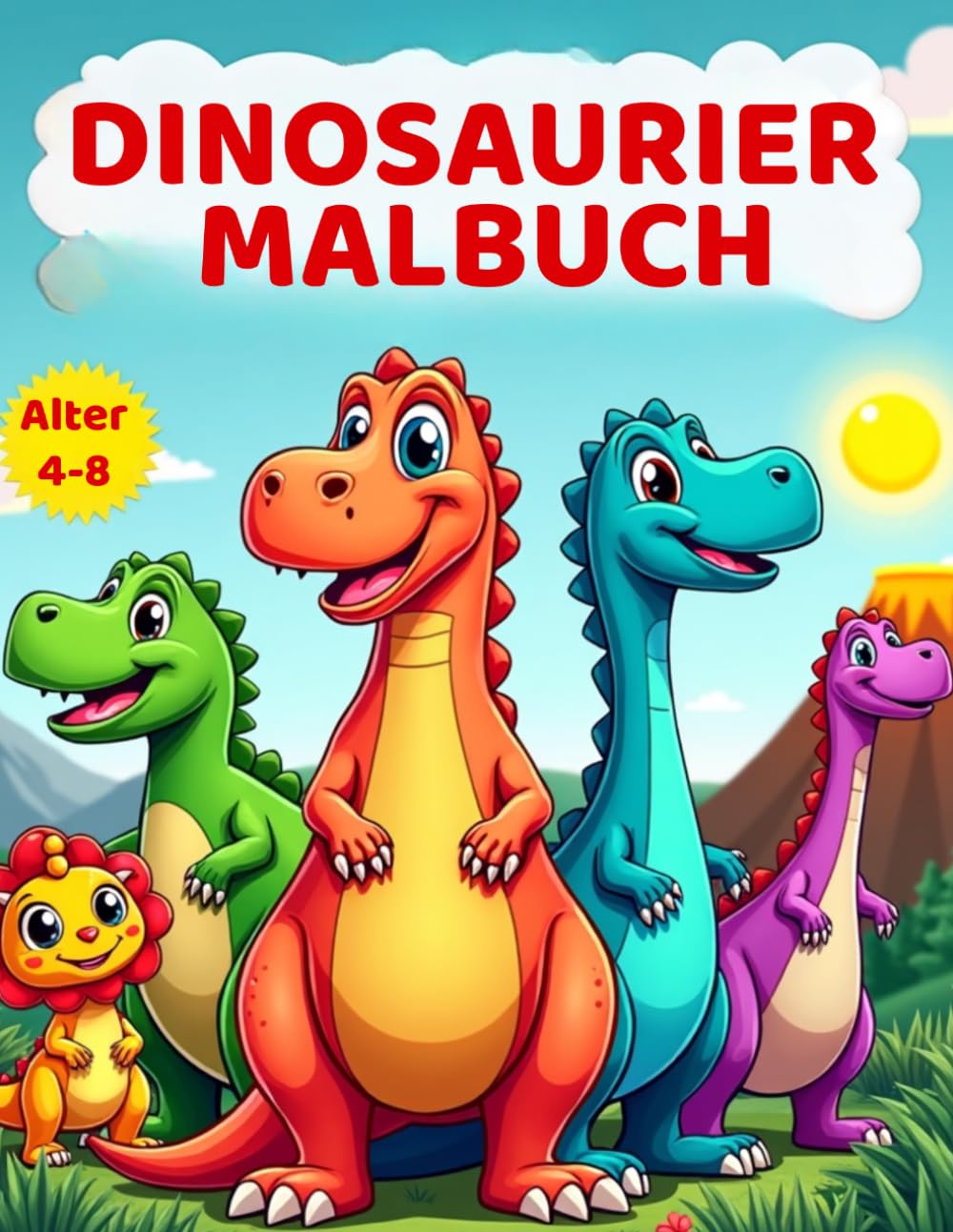 Dinosaurier-Malbuch: Dinosaurier-Malbuch für Kinder von 4–8 Jahren