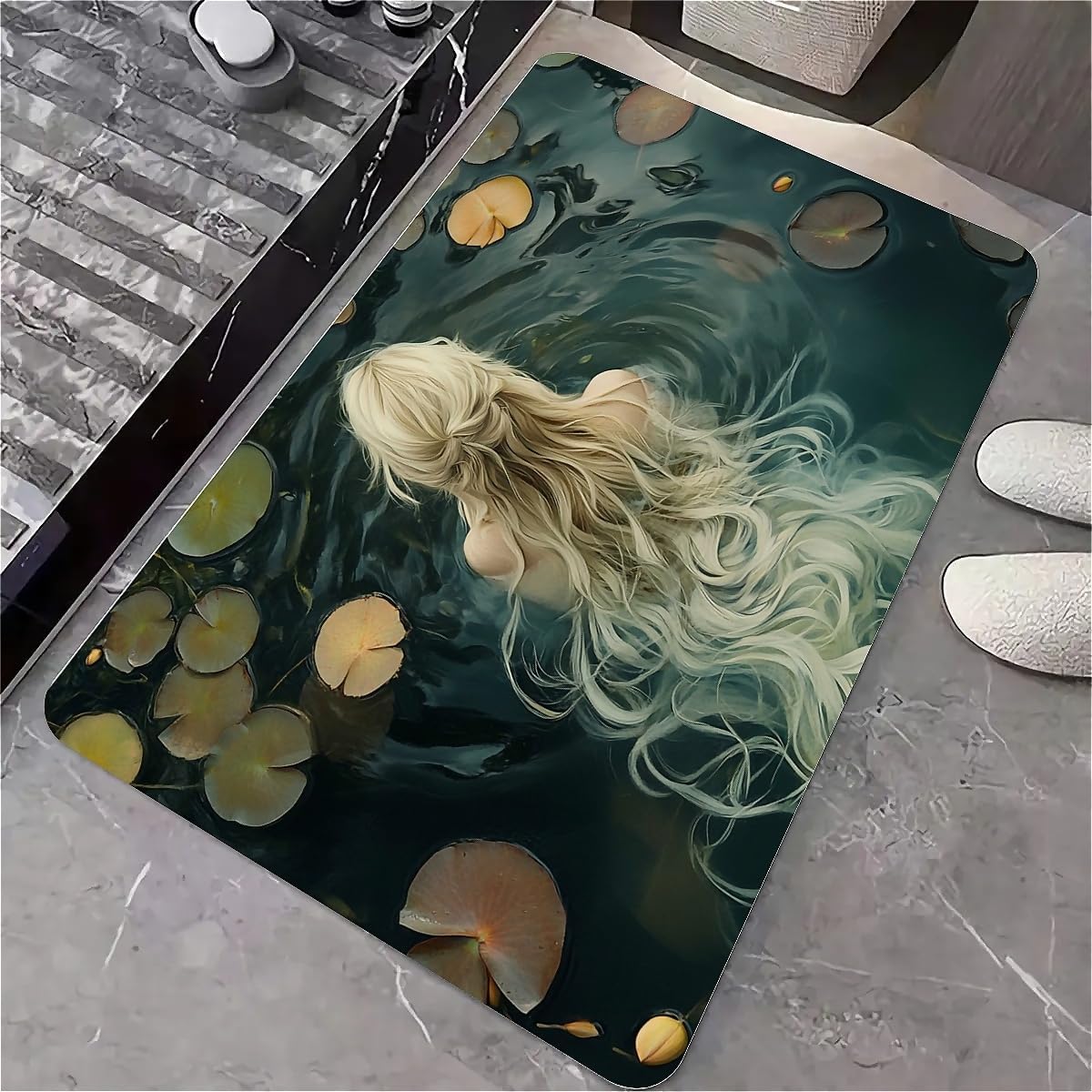 Diatomaceous Earth Bath Mat,Beauty Swimming Non-Slip Volume Super Absorbent Fast Drying Eco-Friendly Easy to Clean for Bathroom Kitchen Door mat 20×31Inch (50 * 80cm)