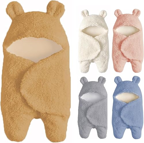 Manta de bebé para niños y niñas, lindo oso de felpa, manta esencial de recepción, ultra suave, para recién nacidos, para bebés de 0 a 6 meses,