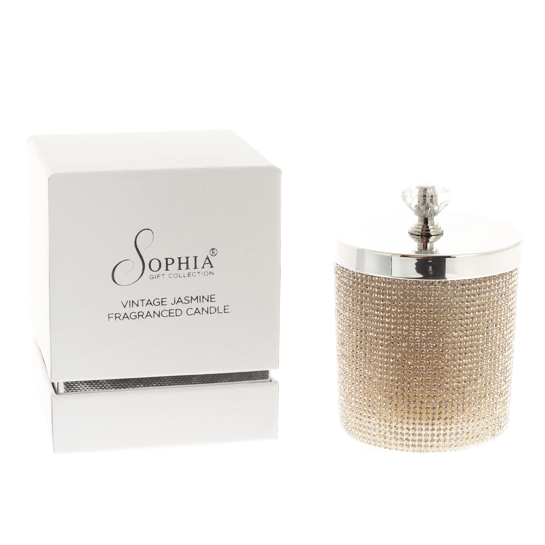Widdop And Co Silver Sophia® Classic Diamante Candle Vintage Jasmine 150G