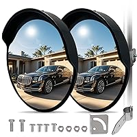 Vista 13 de Espejo de esquina convexo, espejos de seguridad de 12 pulgadas para negocios, garaje, almacén, punto ciego, seguridad de oficina y tráfico, espejo