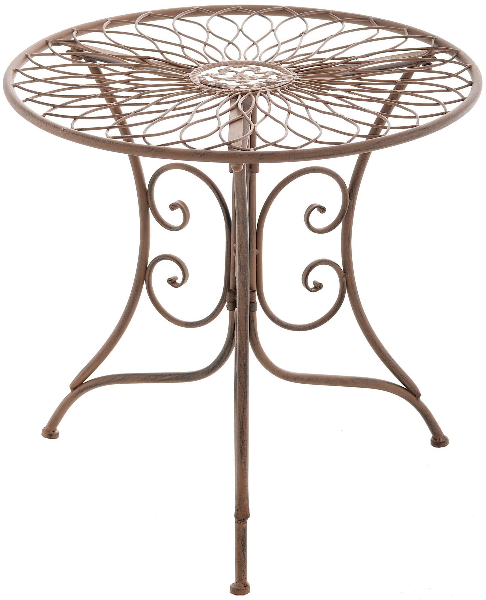 Table ronde en fer forgé Ariano de 55 cm pour terrasse rustique
