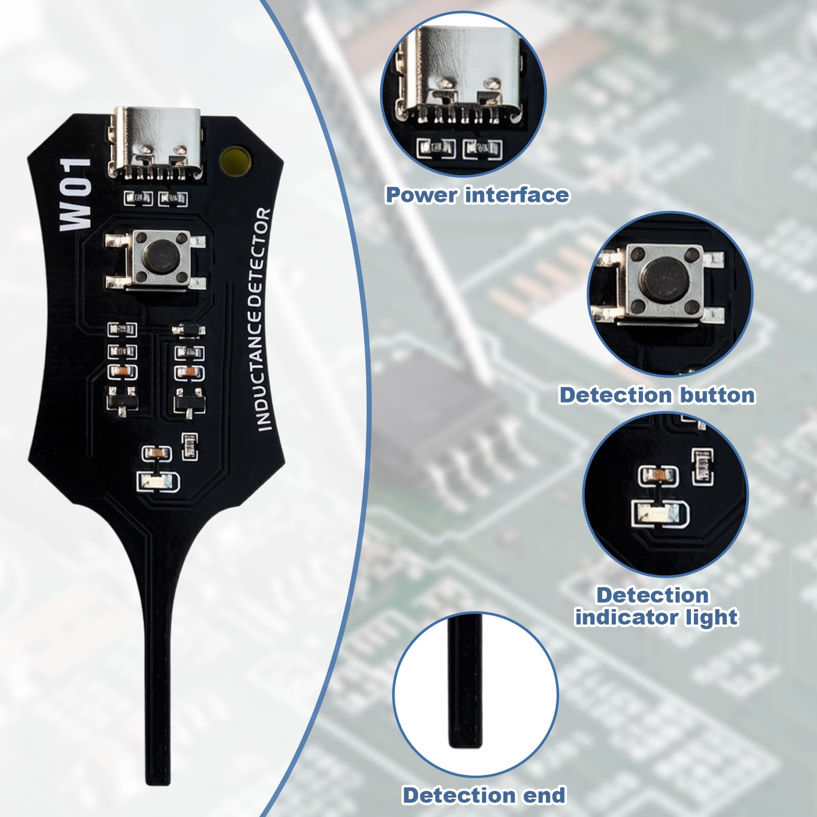 3 unidades de medidor de inductancia, probador de inductancia portátil preciso con procesamiento rápido de chip, detector de inductor fiable para electrónica, PC, teléfonos, altavoces