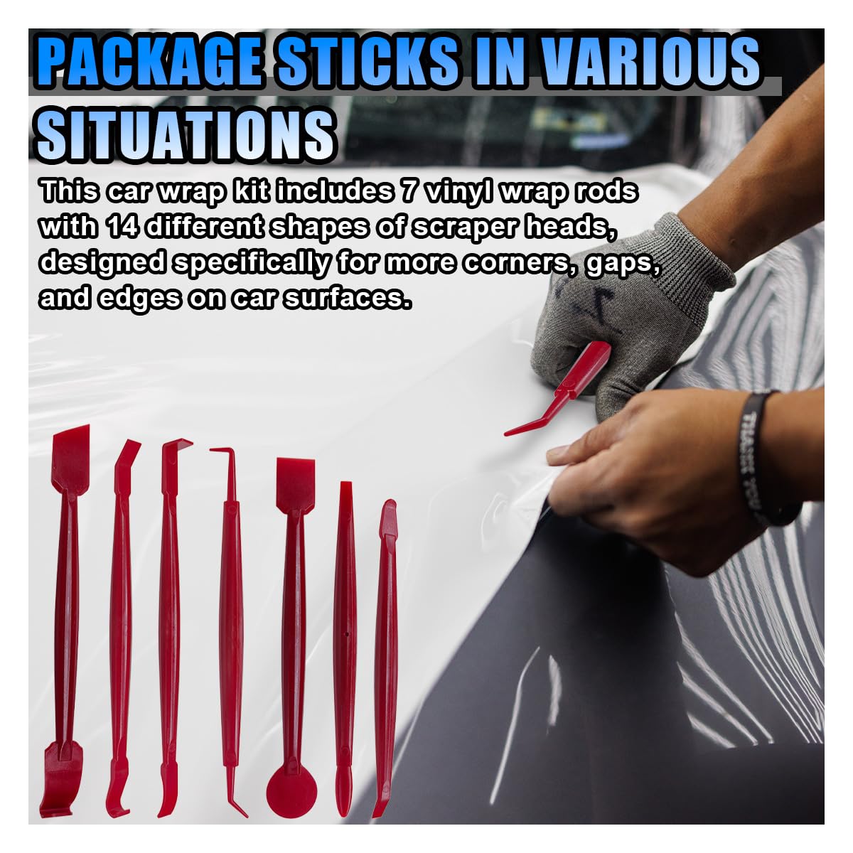 Snapklik.com : 7PCS Car Window Film Tint Tool Kit, Micro Auto Wrap Edge ...