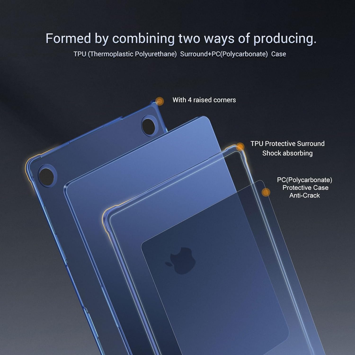 MOSISO Compatible with MacBook Air 13 inch Case 2026 2025 2024-2022 M4 A3240 M3 A3113 M2 A2681, Seamlessly Closes Crack-Resistant&Reduces-Fingerprintss Hard Shell for MacBook Air 13.6,Midnight Clear - Image 3