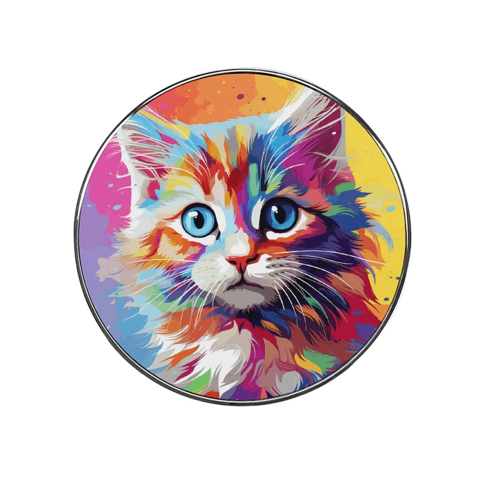 Aimants de réfrigérateur puissants chat arc-en-ciel en alliage pour tableau blanc de cuisine