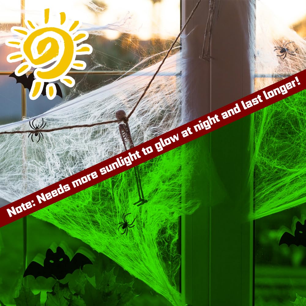 Halloween Spinnennetz 200g Mit 30 Spinnen - Leuchtet Im Dunkeln!