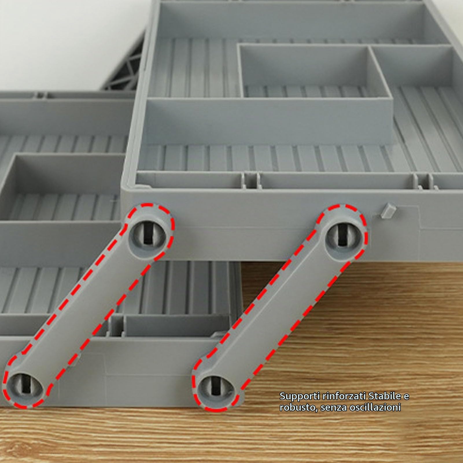 Organizer per Cassetti a 3 Livelli, Contenitore Intelligente Pieghevole Regolabile a più Livelli con File Rinforzate per Trucco, Gioielli, Cosmetici, Ufficio, Cucina