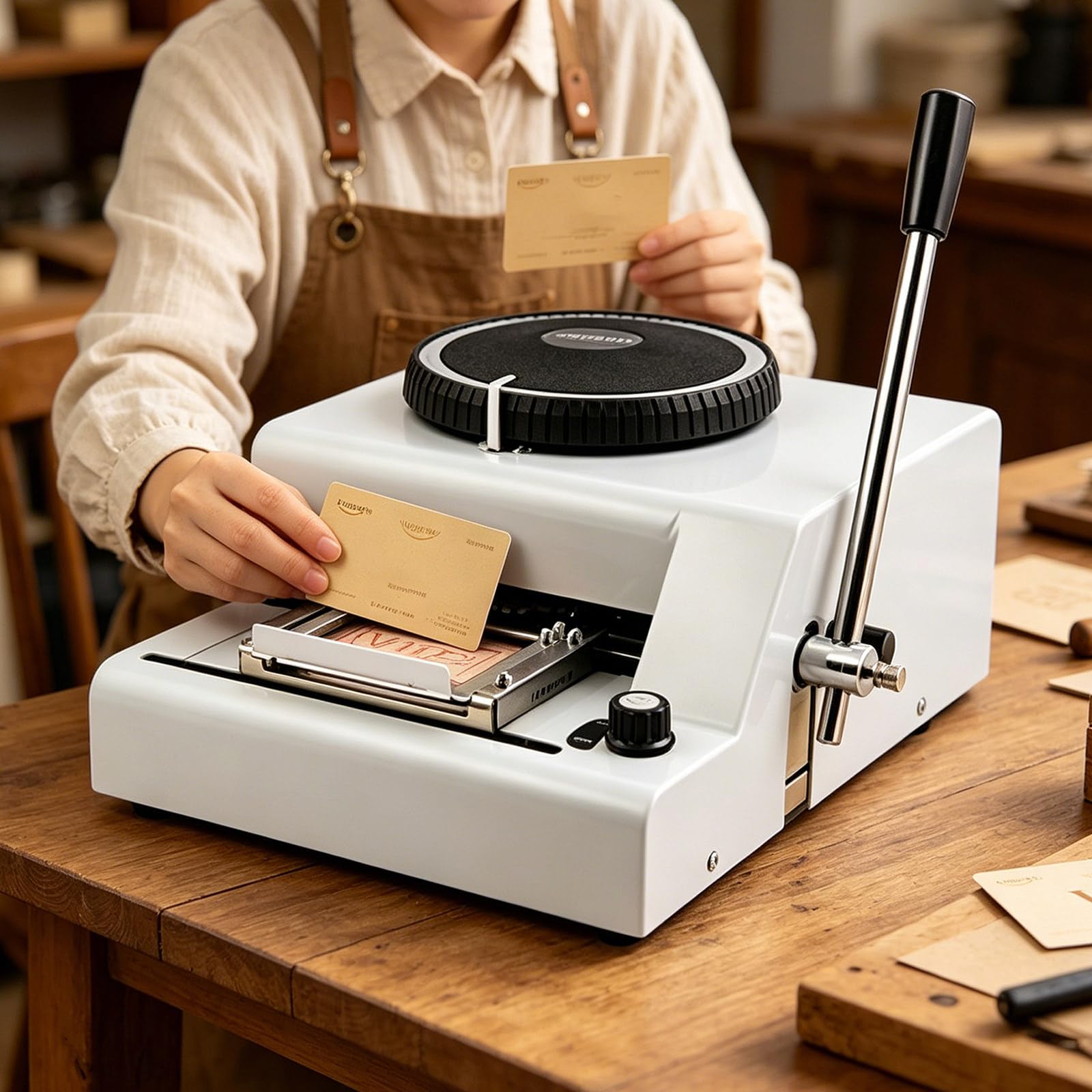 Osnzyc Manual PVC Card Stamping Machine, Credit & VIP Cards Embosser, Dog Tag Code Stamping Coding Printe Machine, 72 Characters Letter Embosser