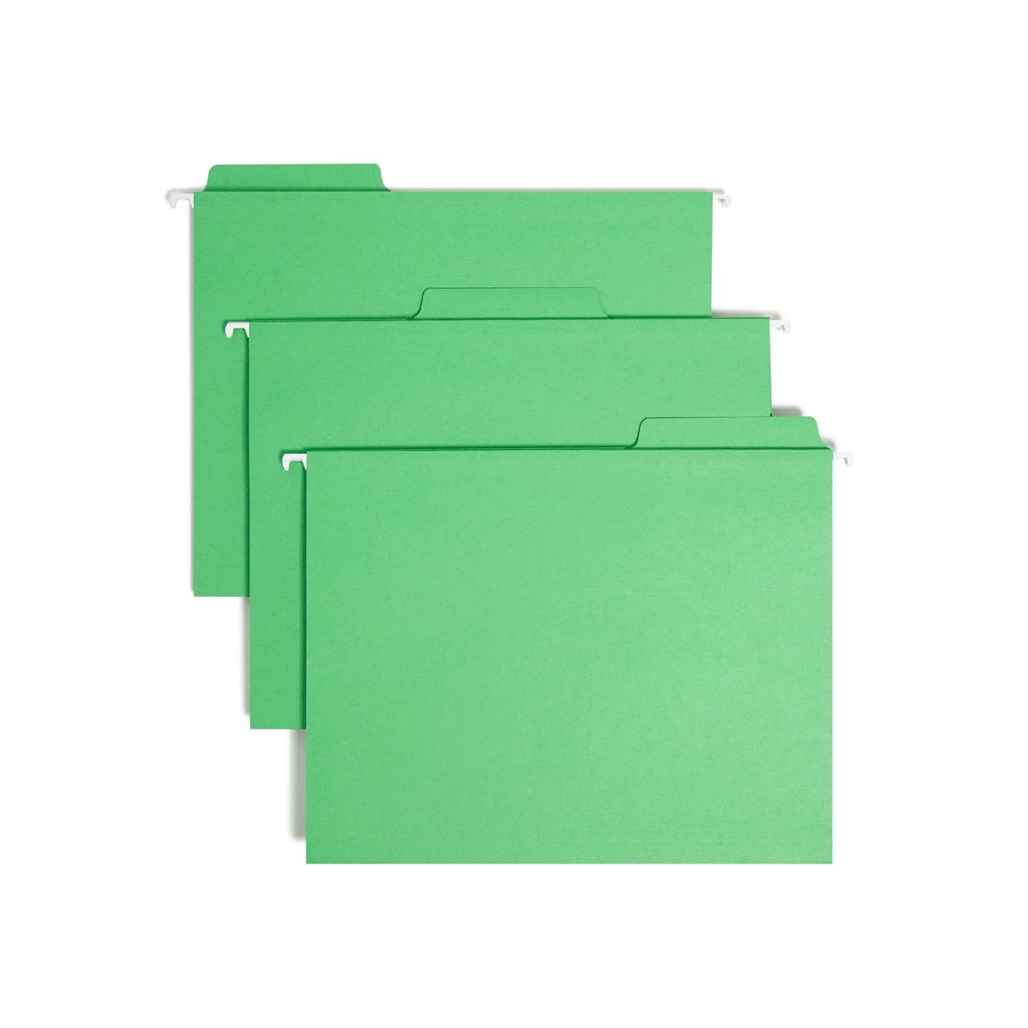 Smead FasTab Hanging File Folder, 1/3-Cut Built-in Tab, Letter Size, Green, 20 Count (64098)