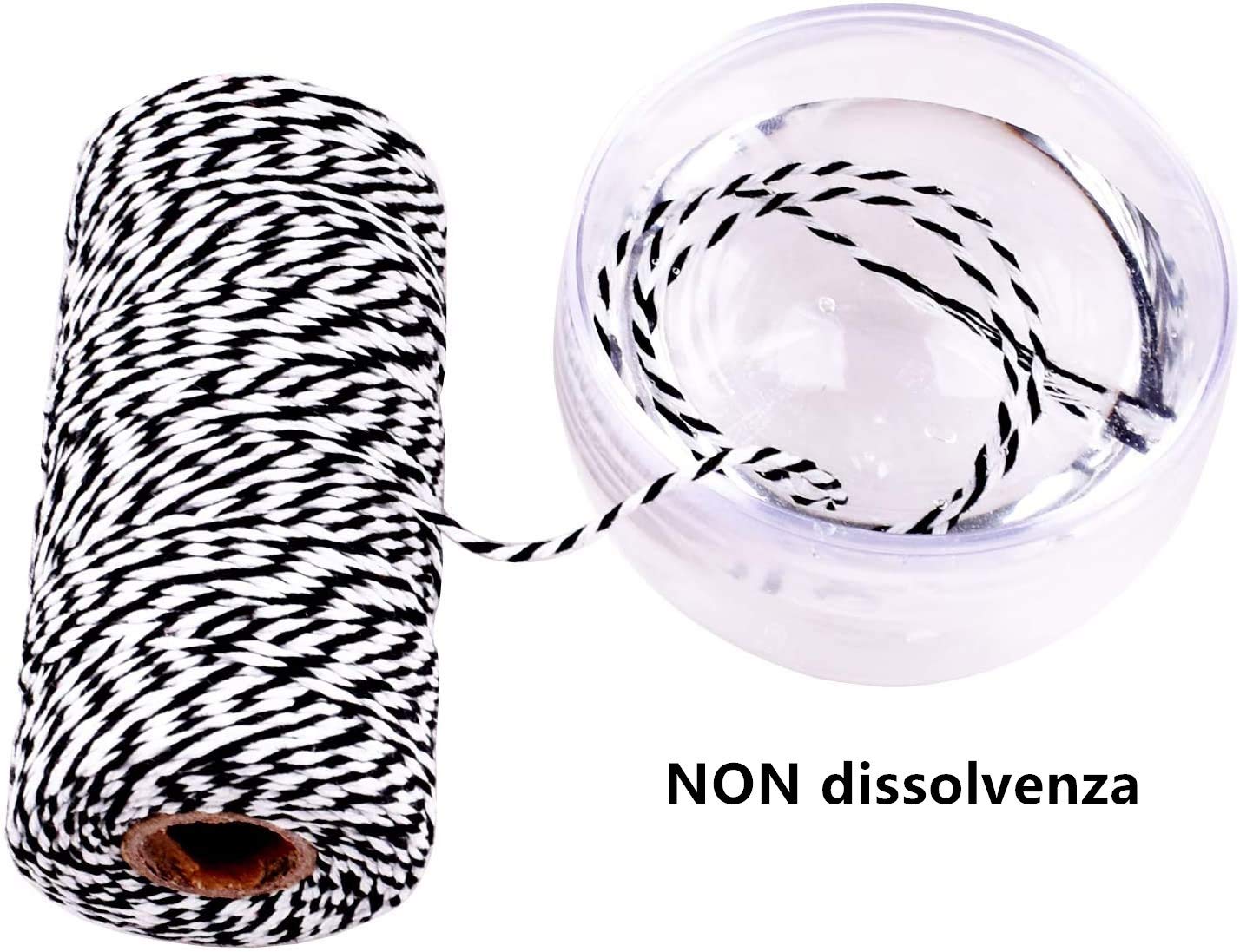 Spago Di Cotone Per Regali 100 M - Filo Bianco E Nero Per Confezioni, Giardinaggio E Fai Da Te - Foto 2