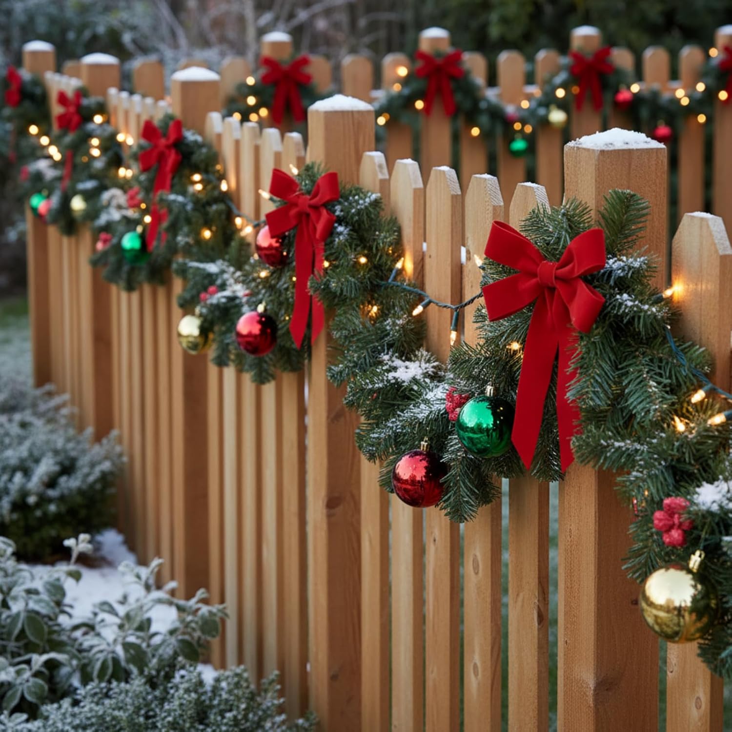 Soulchen 12 Pcs 20 Inches Christmas Garland Ties with Large Velvet Bows Reusable Holiday Wreath Twist Tie Bows for Banister Christmas Tree Indoor Outdoor Party Decorations(Red)