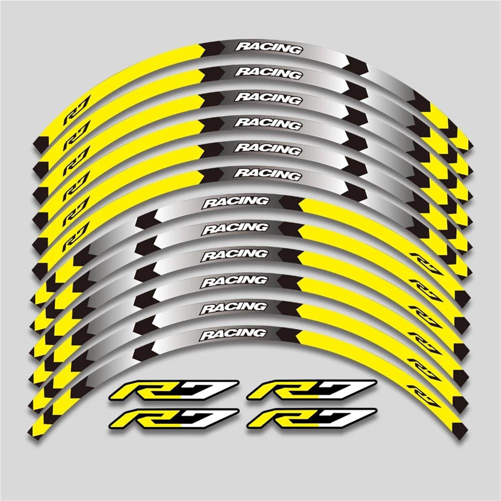 Motorcycle Stickers Rim Decorative Decals Wheels Hub Stripe Tape Kit for Yamaha YZFR7 YZF R7 2022 2023 Motorbike(Color5)