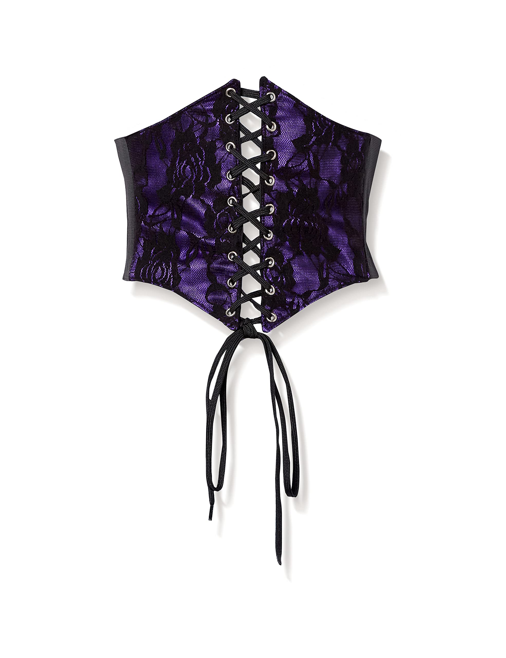 Daisy corsets Womens Lavish Purple W/Black Lace Overlay Corset Belt Cincher, Purple, XL