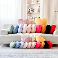 Vista 7 de Almohadas de corazón rosa polvoriento, bonita almohada decorativa de corazón, almohadas en forma de corazón para cama, cojín de felpa de piel