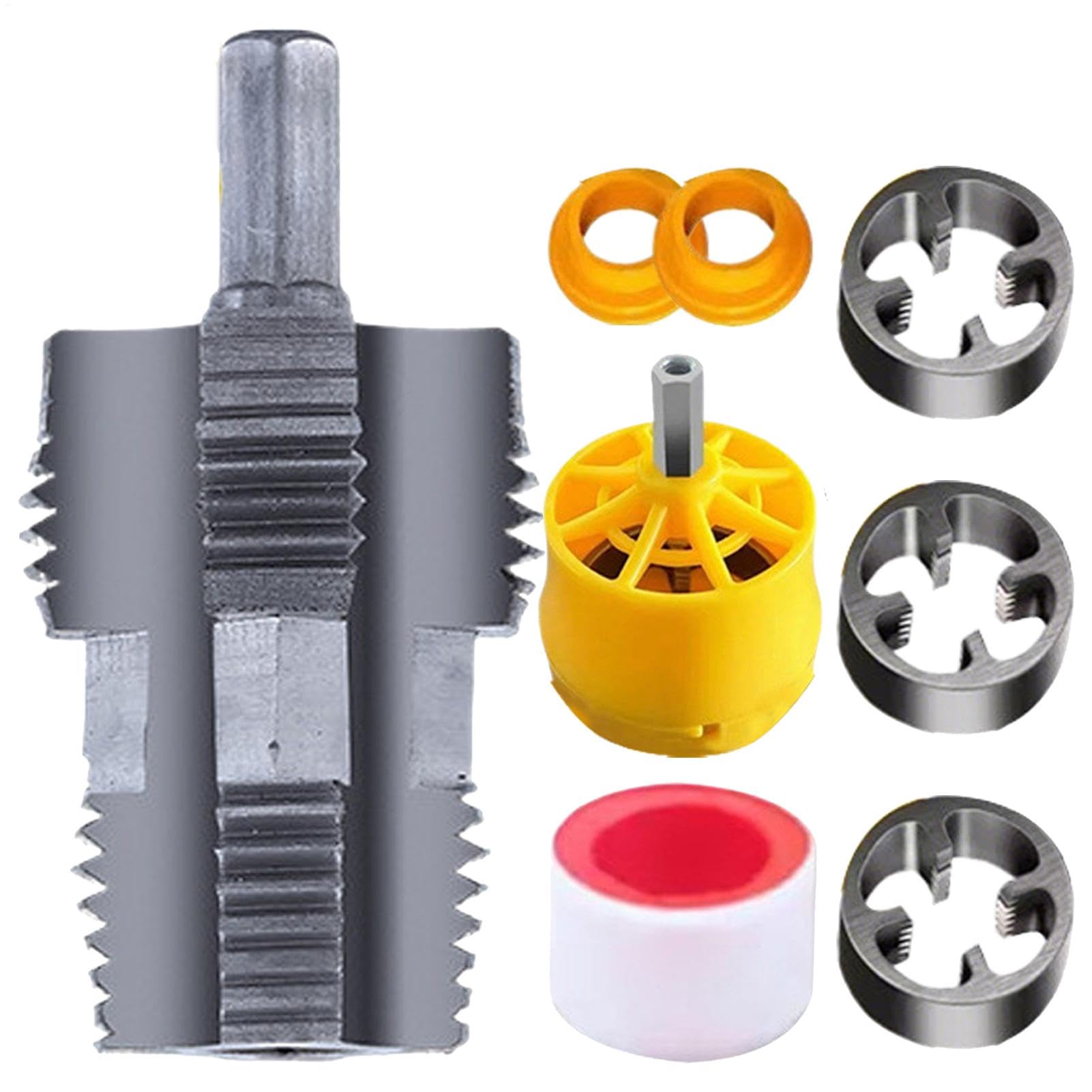 Rohreinfädler-Kit, PVC-Rohreinfädler,Manuelles Wasserrohr-Gewindehahn-Set - Rohrgewindebohrer-Set, wiederverwendbares Rohreinfädler-Sanitärwerkzeug für PPR-Wasserrohre oder PVC-Rohre
