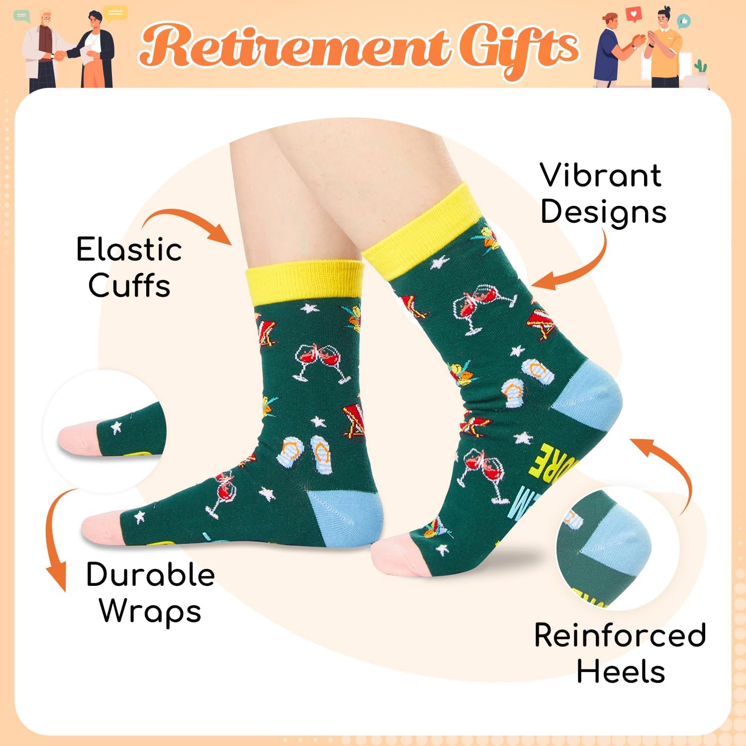 HAPPYPOP Retirement Gifts Ideas - Retired Socks, 2025 Retirement Friends Gifts - Image 3