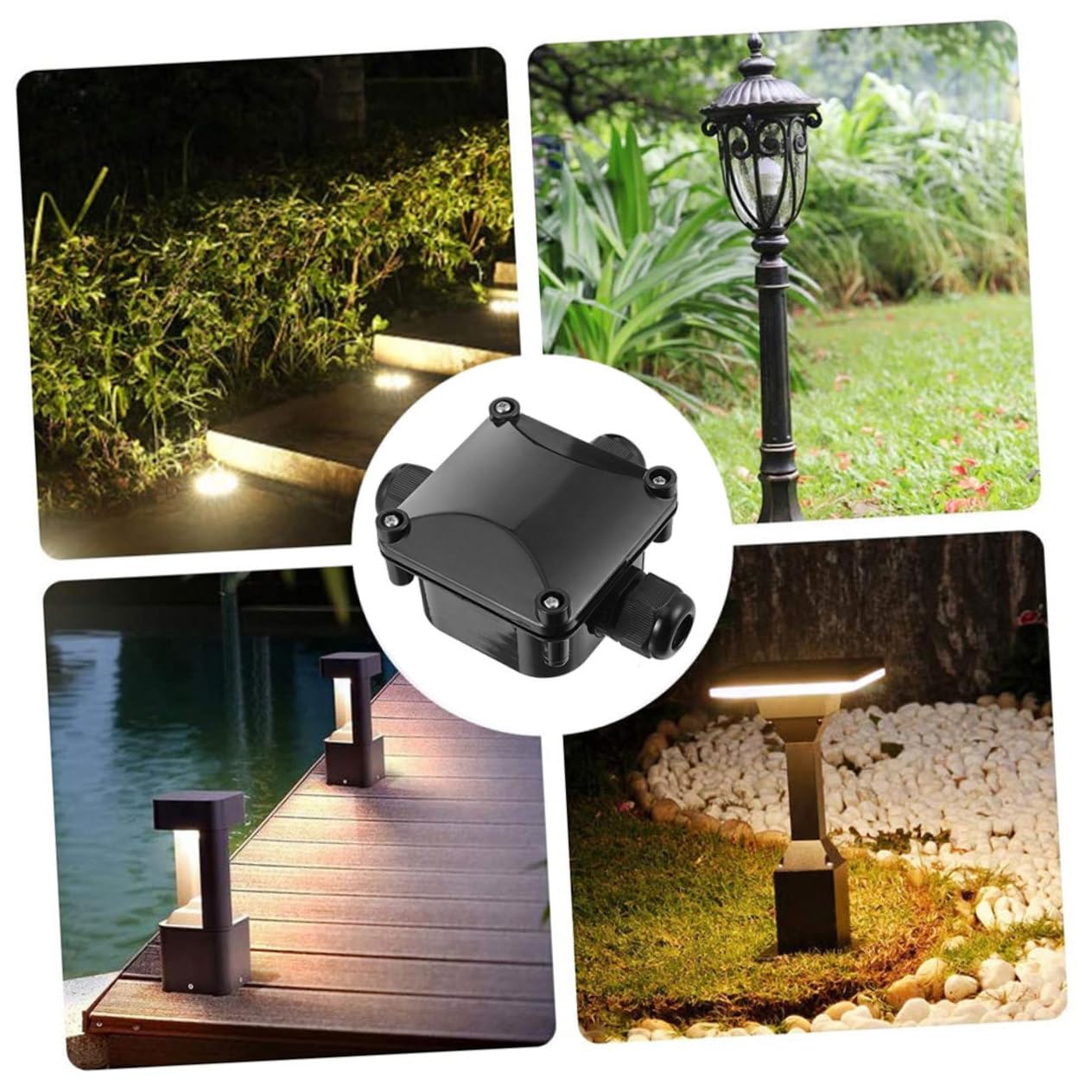 PRETYZOOM 5 Series Caja De Conexiones Impermeable Multi Exterior Accesorio Electrico Protección Unión Conector De Cable A Prueba De Agua Conector Impermeable El Plastico Negro 2 Piezas X 5