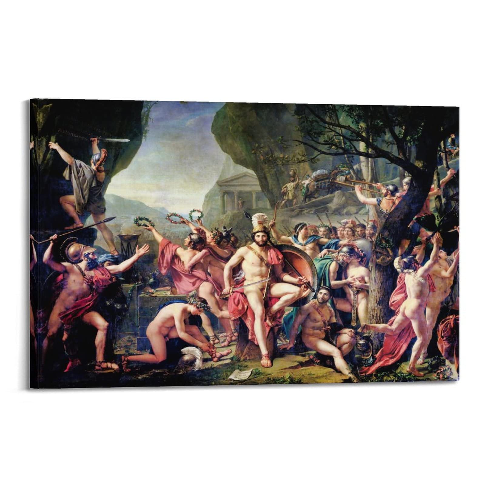 Amazon.co.jp: Jacques-Louis David 印刷ポスター「テルモピュライの