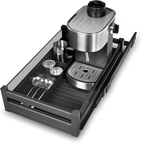 Miniatura 1 de YOHOM Bandeja extraíble para armario de cocina de un solo nivel, cesta de estante de despensa, resistente y extensible con divisores, 14 pulgadas de