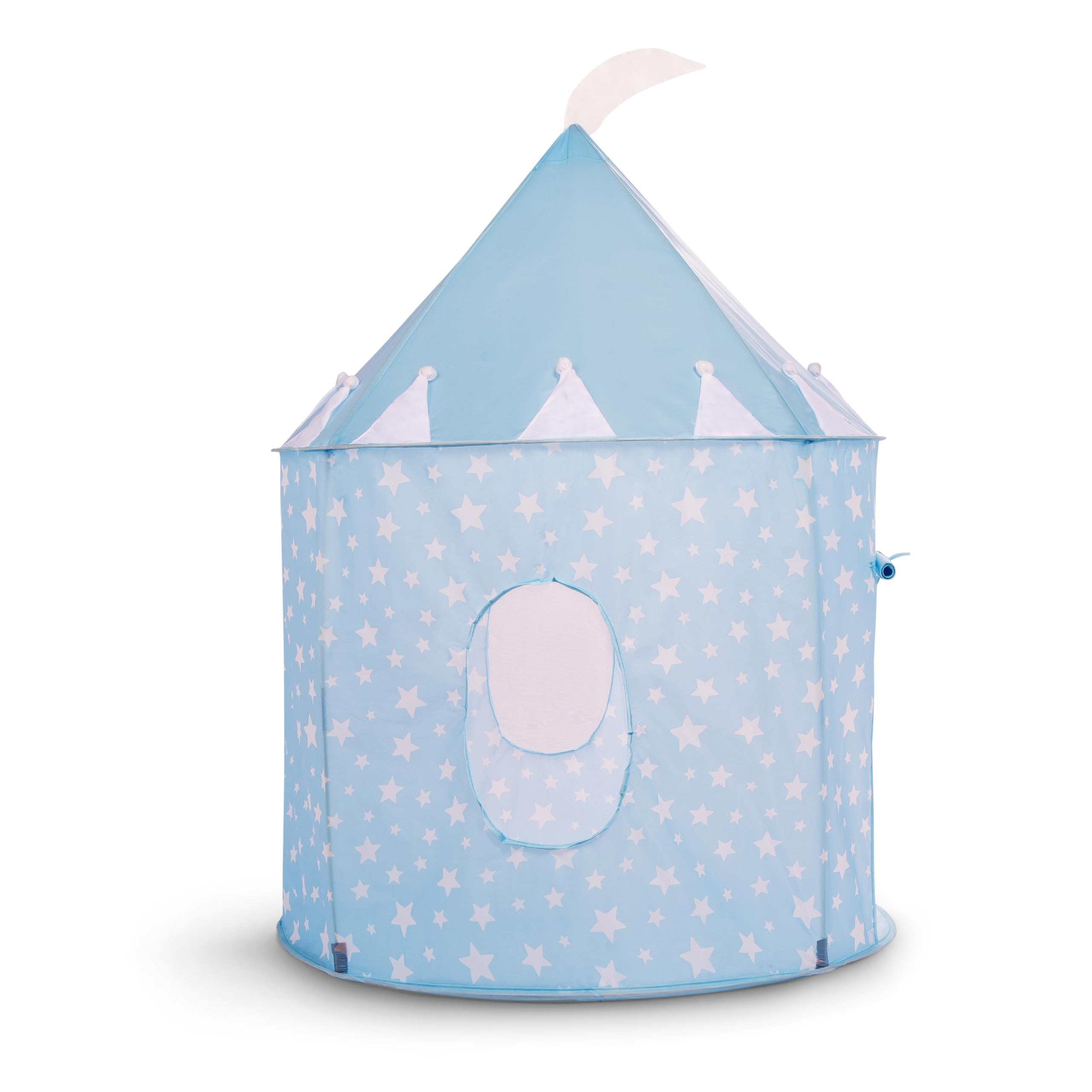 Tenda da Gioco Blu per Bambini, Tenda Pop-up Stellata per Interni/Esterni per Bambini e Neonati, Area di Gioco/Piscina di Palline e Giocattoli da Giardino, Design Stella Blu Unisex