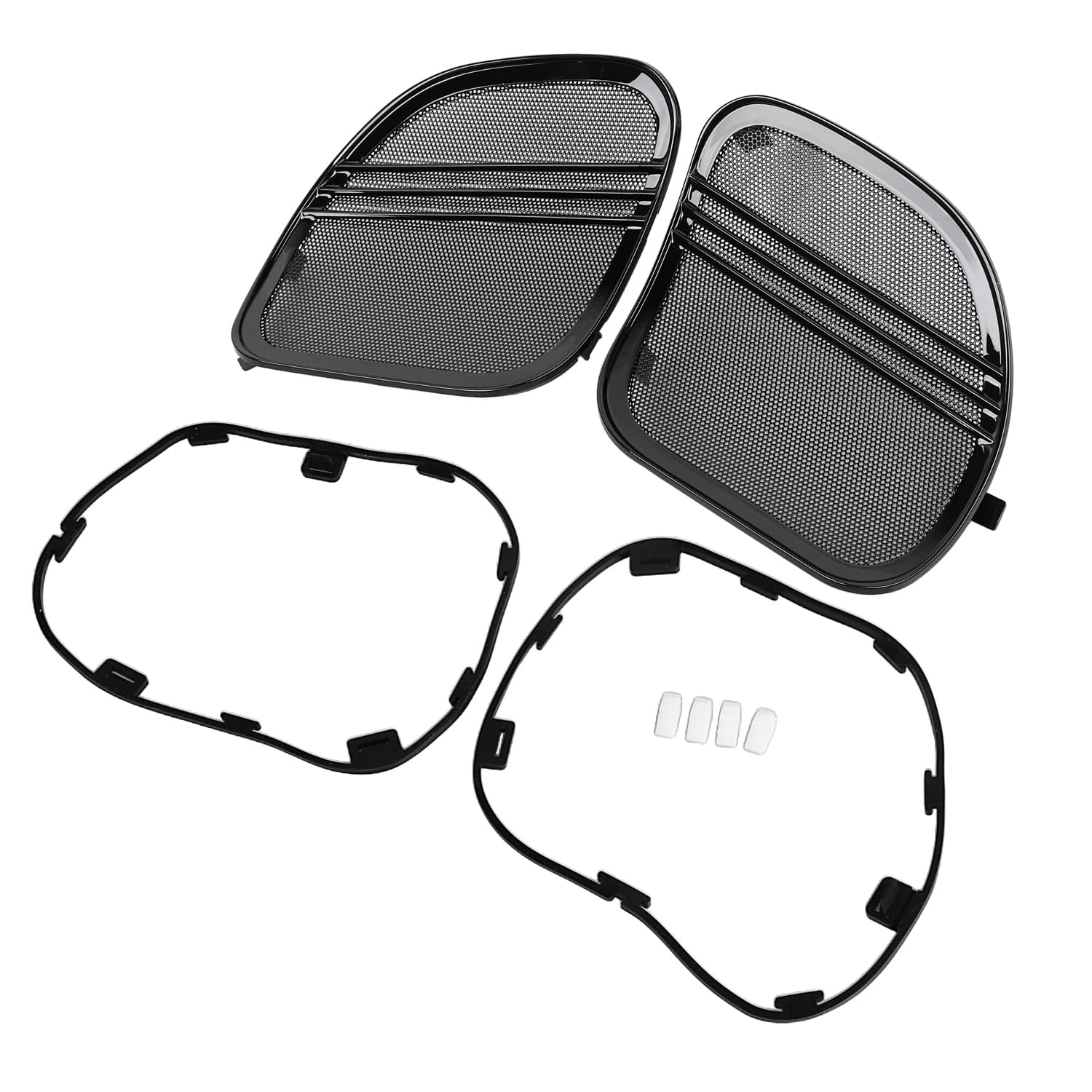Nero lucido Tri-Line Griglie Altoparlanti Copertura Trim Per Harley Touring Road Glide 2015-2023