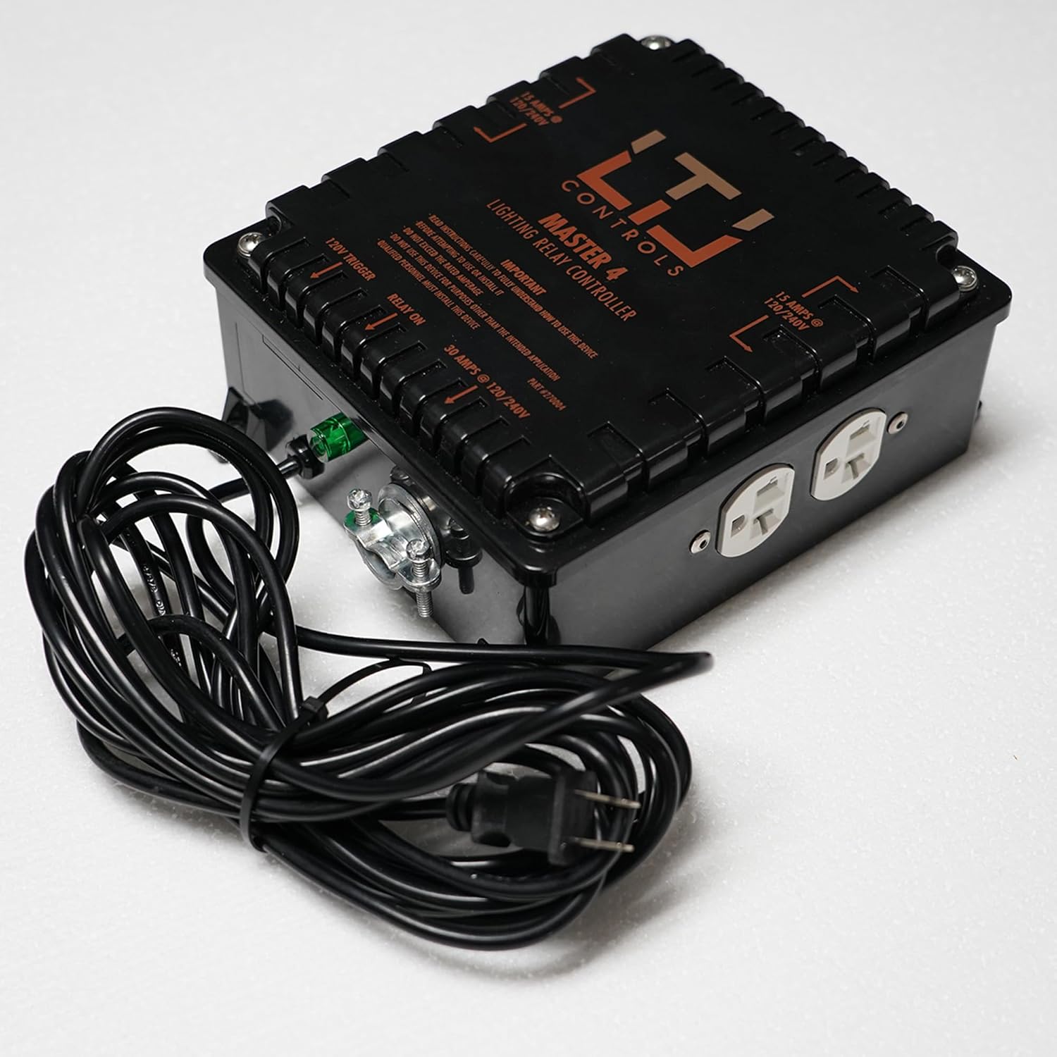 LTL Master 4 Lighting Relay Controls, 4 Grow Light Controller, 120V & 240V Universal Plugs, Master Lighting Controller for Grow Lights