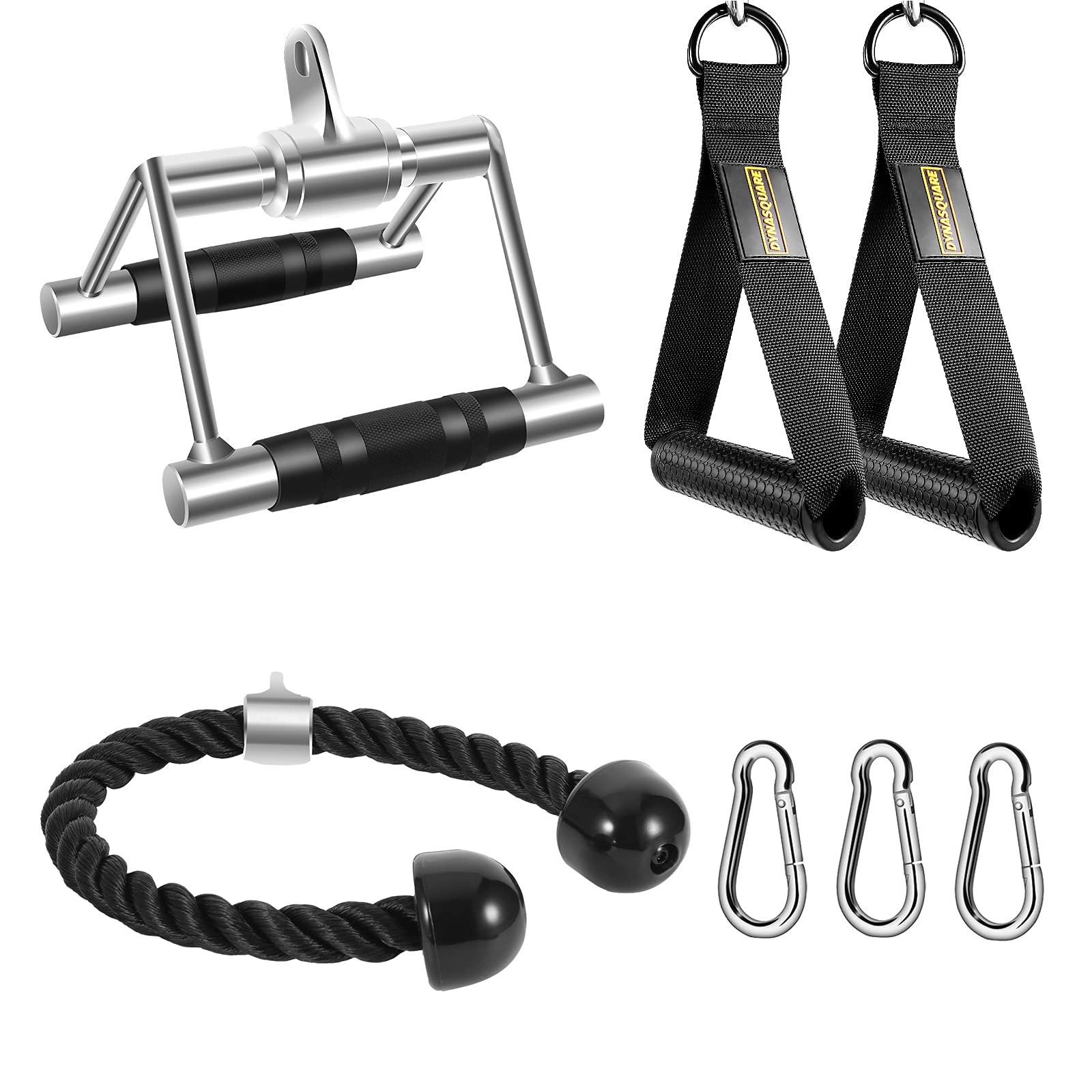 Buy DYNASQUARE Tricep Rope Cable Machine Attachments, LAT Pulldown Attachments, with Double D