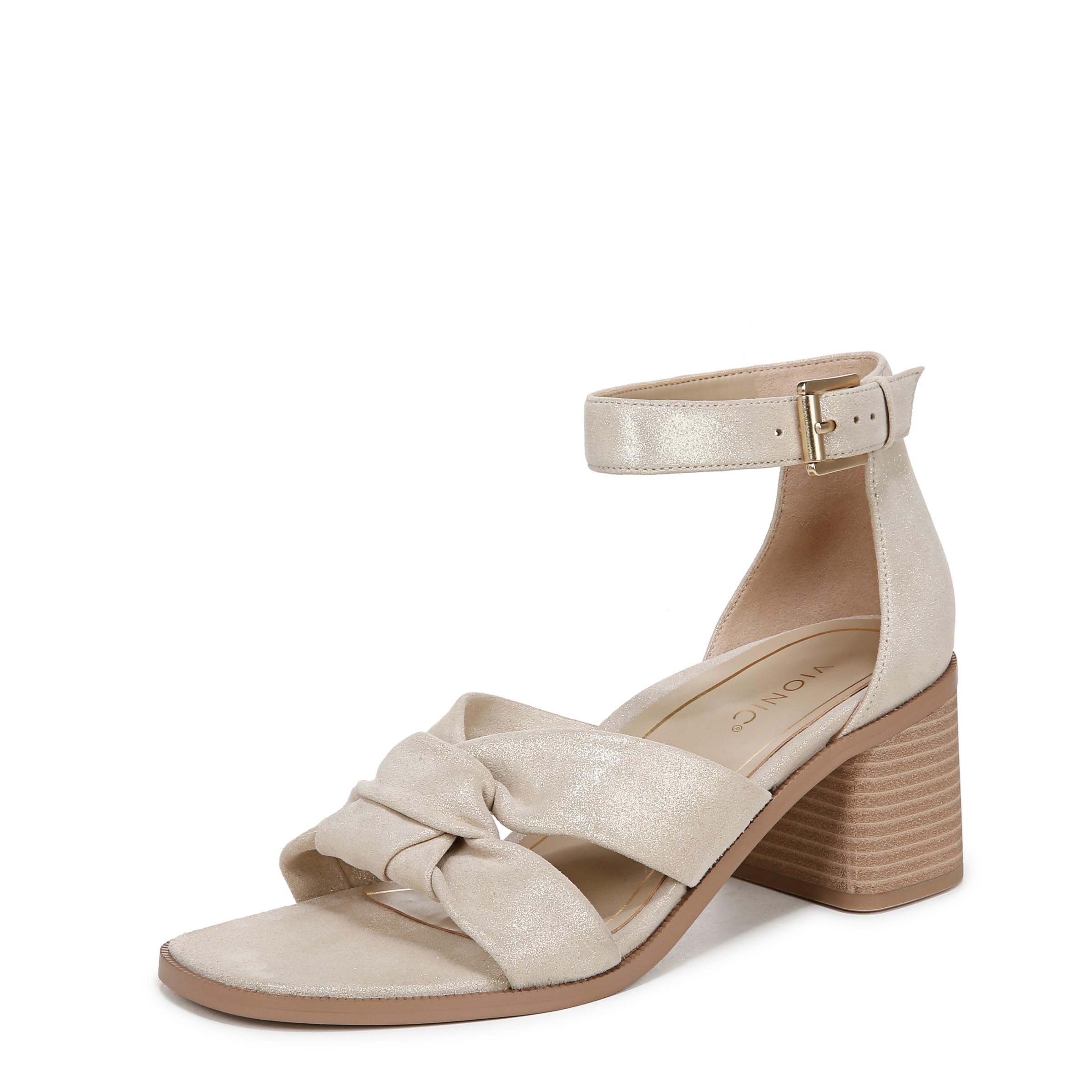 Vionic Women's Maia Heeled Sandal, Gold Metal Leather, 7 UK