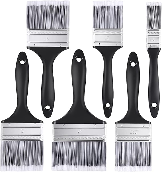 URATOT 6 Pack Paint Brushes for Wood Fence Brushes Set Decking Painting Brushes Timber Block
