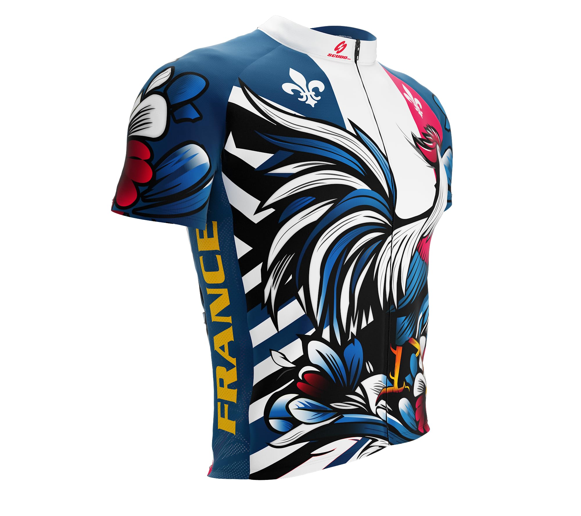 ScudoPro Country France Short Sleeve Cycling Jersey for Men - Size 4XL Multi-Colored