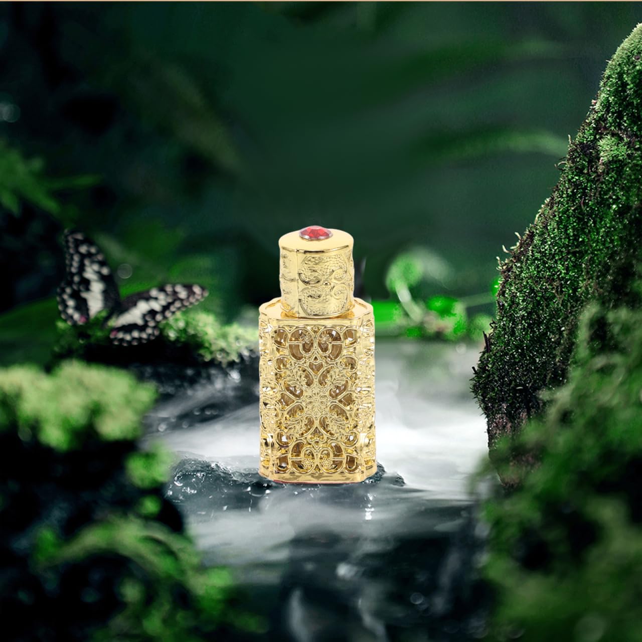 Botella de perfume vintage para esencia, diseño aceite esencial, compacta viajes soporte