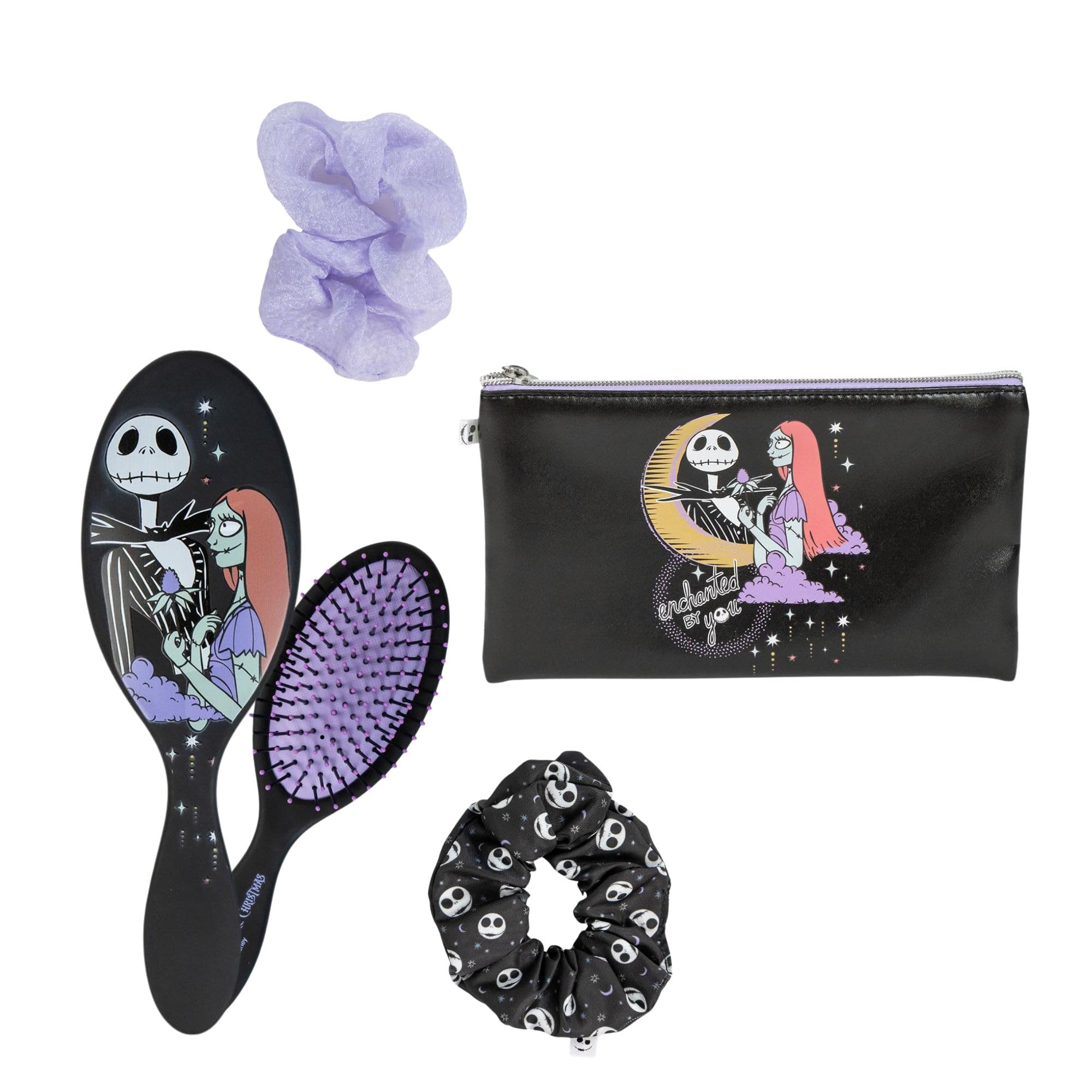 Cerda Girls Noir Hairbrush With 'S Case Disney Nightmare Before Christmas Jack & Sally