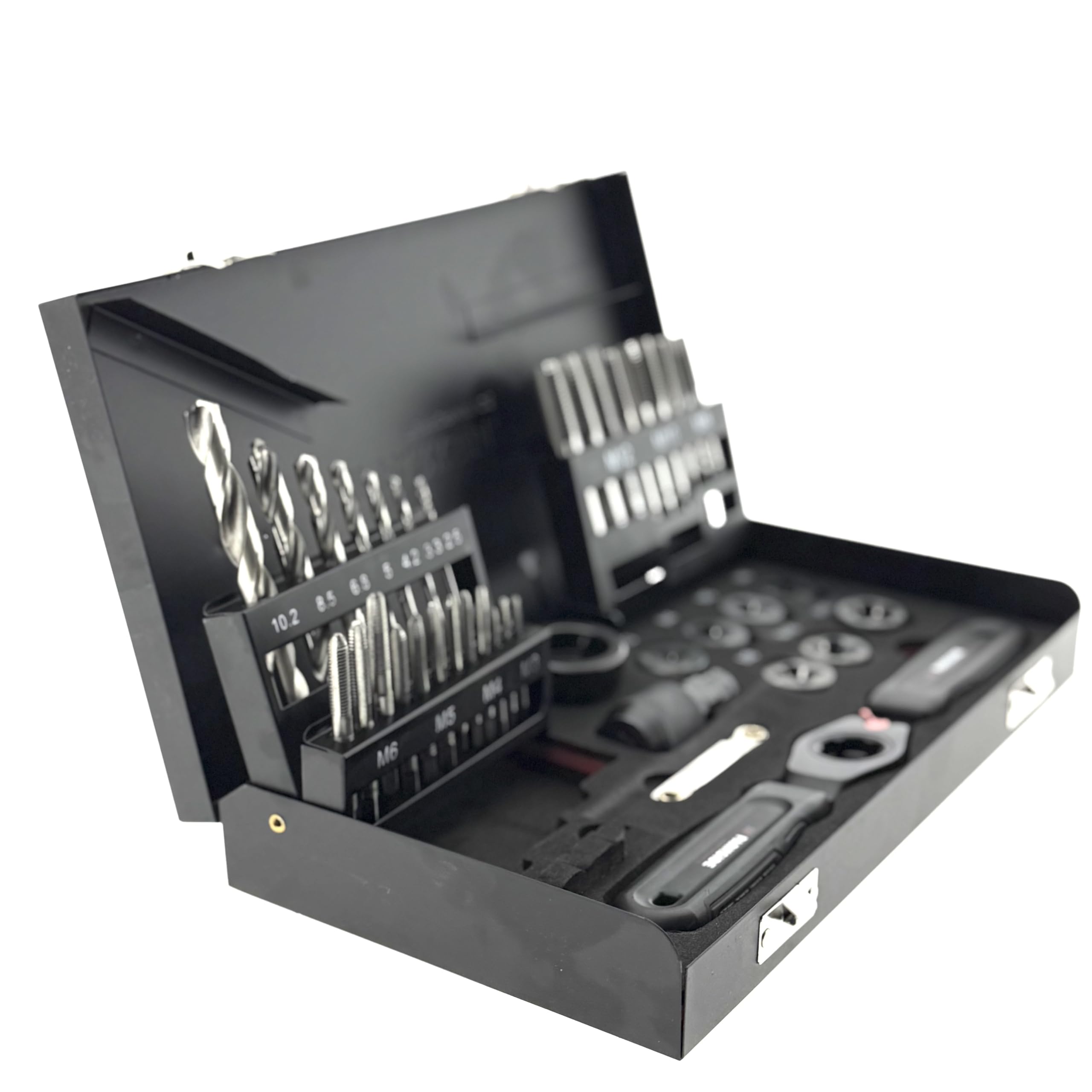 Parkside Performance Gewindebohrer- & Schneideisen-Set 38-teilig – M3–M12 – ISO metrisch – Innen & Außengewinde – HSS Kernlochbohrer – Aufbewahrungsbox