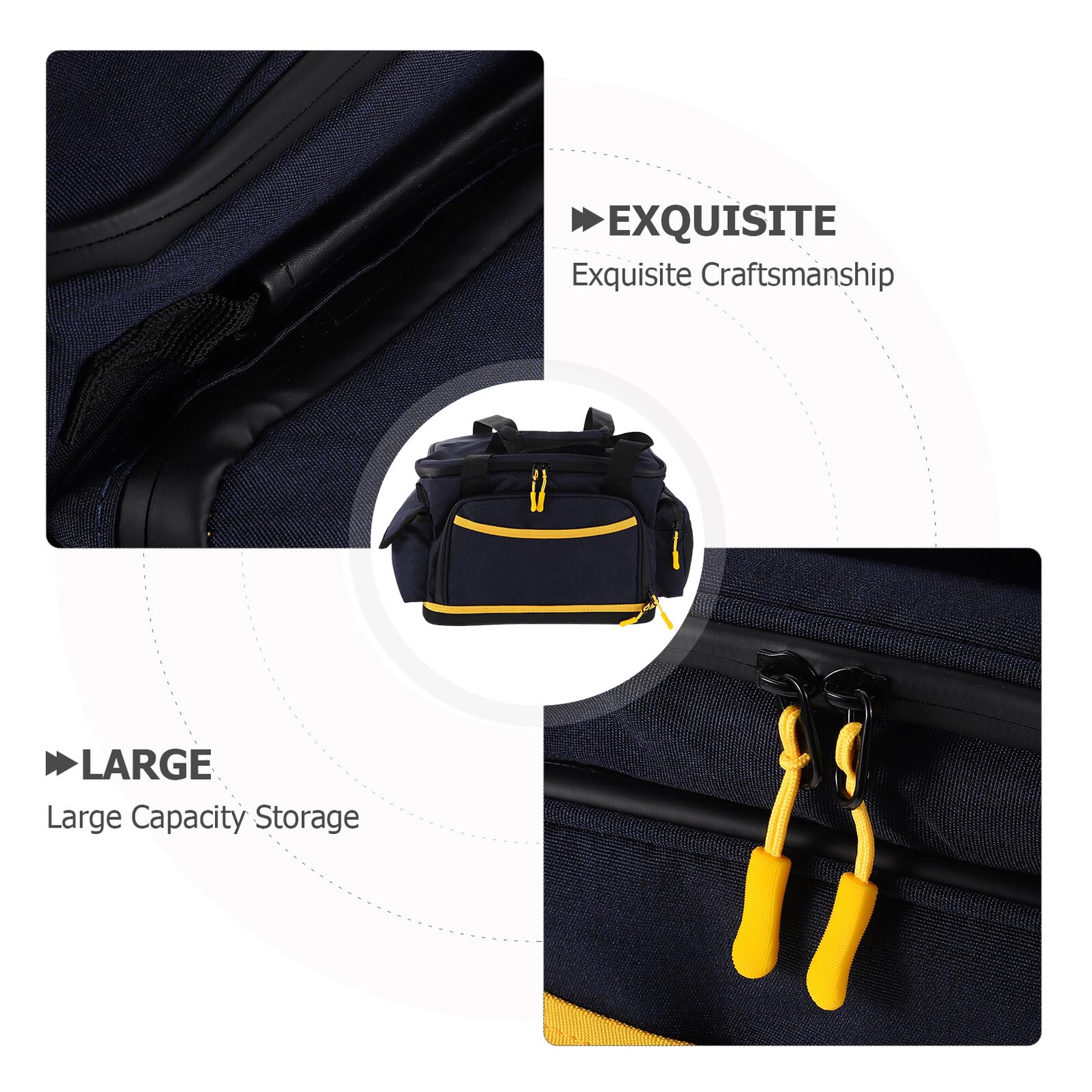 SUPVOX Bolsa Organizadora para Equipo Eléctrico de Camping M Azul Oscuro, Estuche Portátil con Asa, Gran Capacidad para Cables y Accesorios Digitales, Adecuado para Viajes al Aire Libre