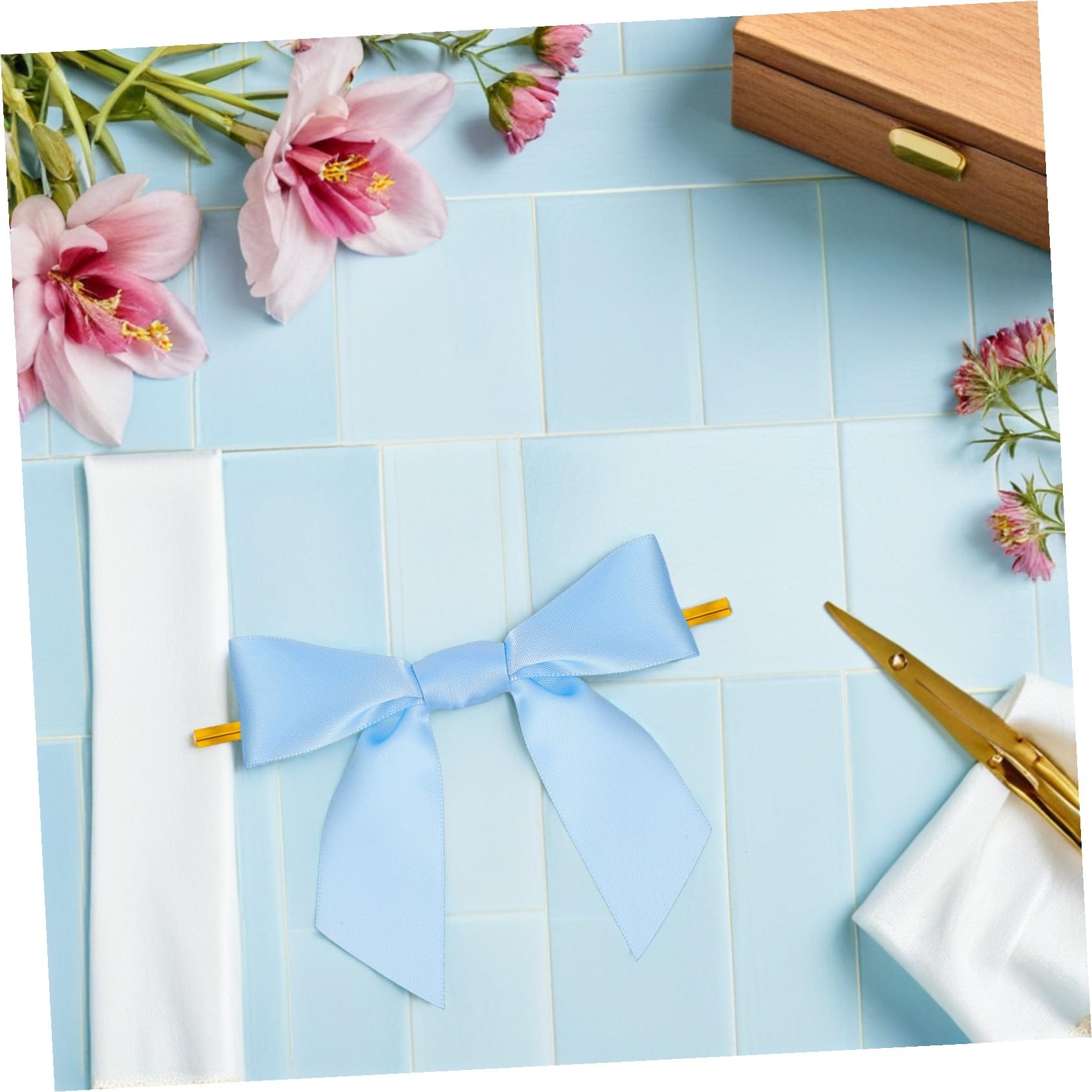 100piezas Lazos para Bolsa de Obsequio de Cinta de Raso Preatados Unidades Mini Lazos para Decorar Paquetes para Manualidades Regalos Bolsas de Dulces y Bodas