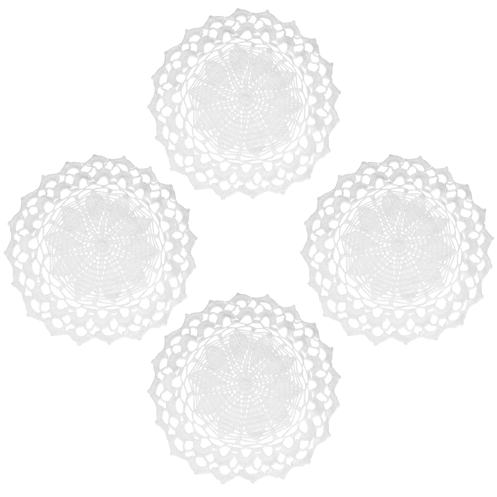 sourcing map Lace Doilies for Table 4Pcs 30cm Round Doilies White