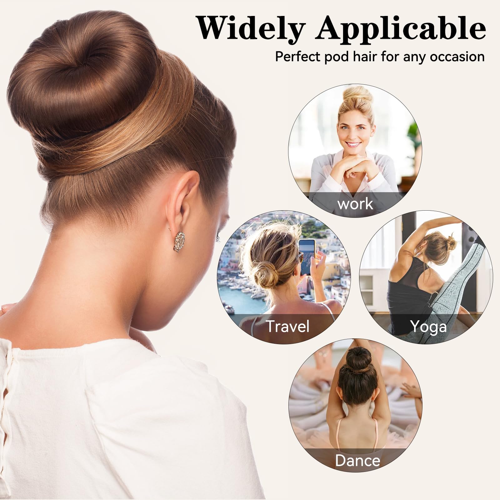 4 Pezzi Chignon per Ciambella, Fantastico strumento per la creazione rapida di raccogliere i capelli in modo semplice e veloce Spugna per Chignon Accessori per Capelli(2 Piccoli, 2 Grandi)