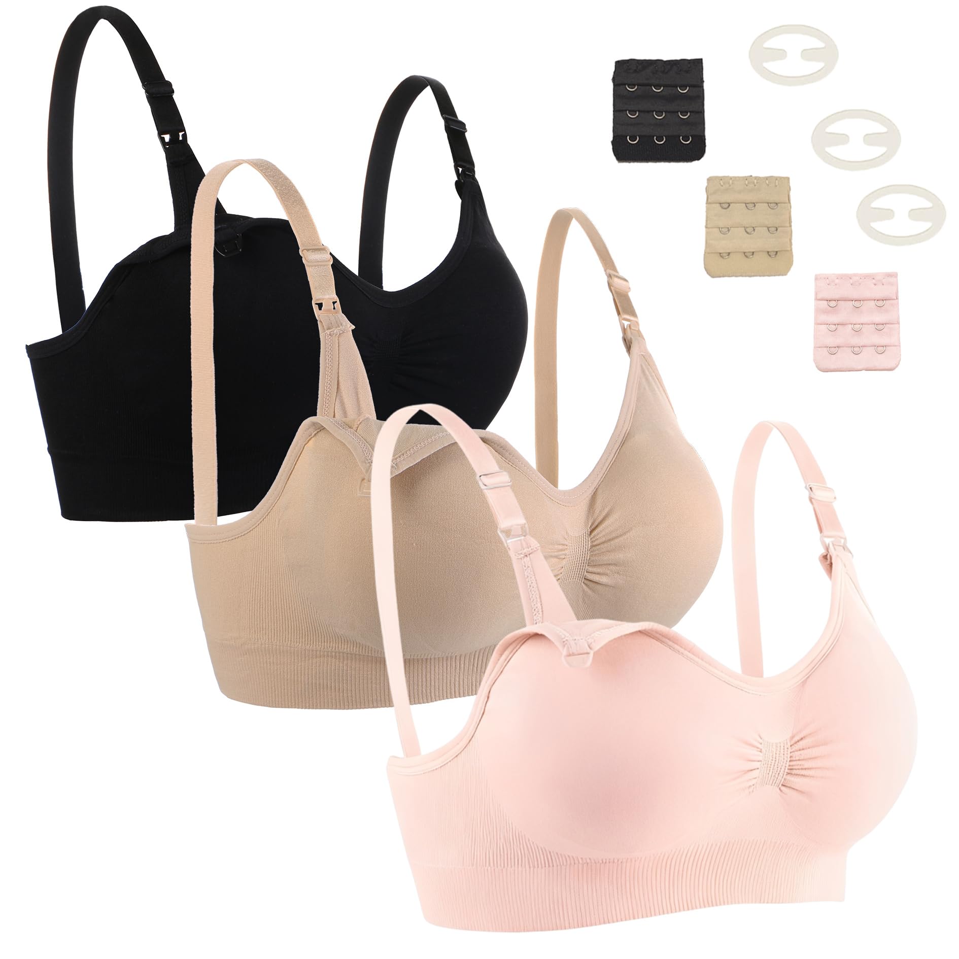 3 Pack Nursing Bra for Woman, Seamless Breastfeeding Bras-image-37