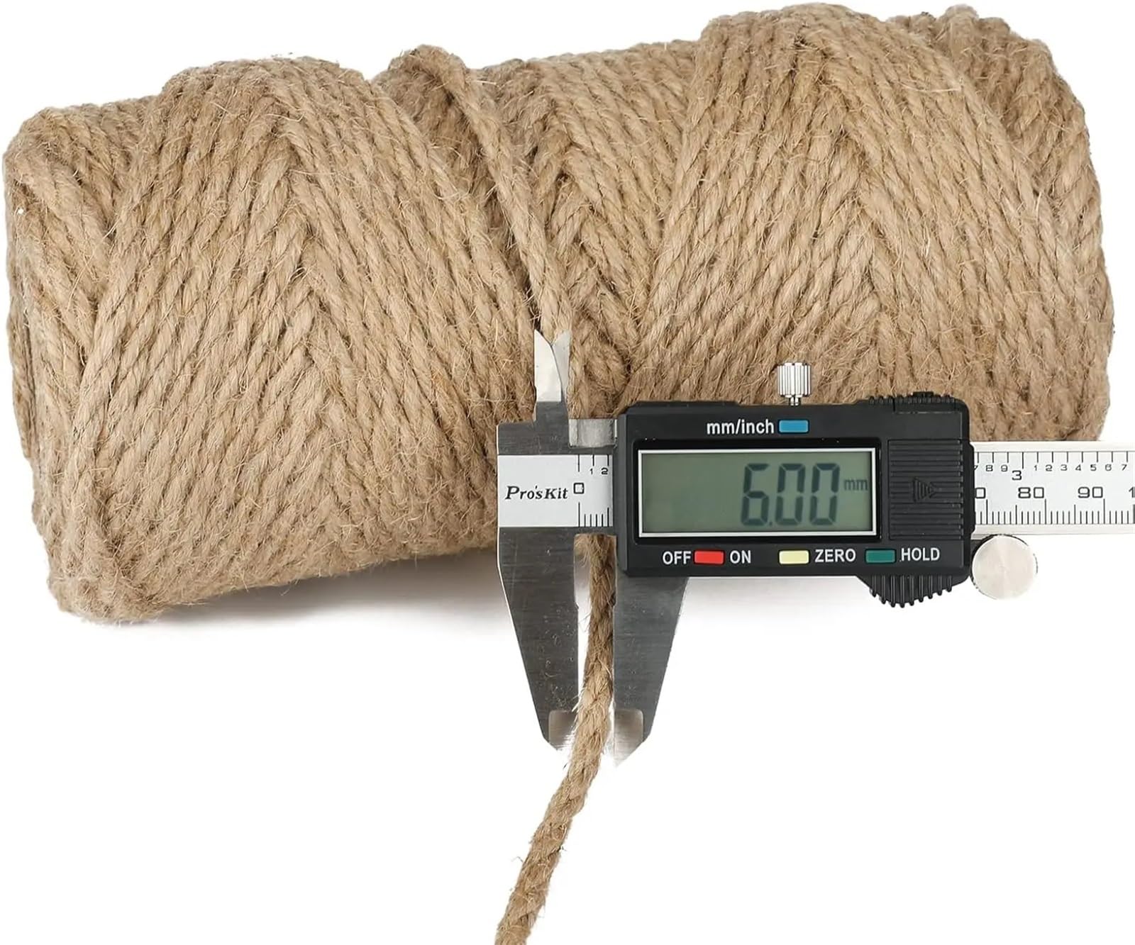 Spago Corda di iuta da 6 mm, spago intrecciato a 4 strati resistente e spesso for giardinaggio, artigianato fai-da-te, raggruppamento, tiragraffi for gatti, decorazioni for la casa