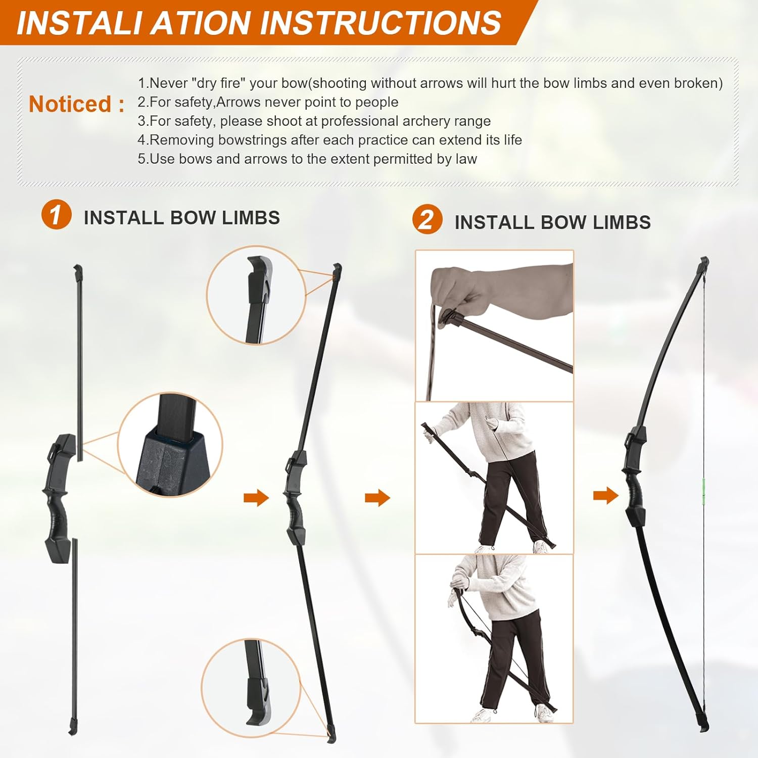 TOPARCHERY Archery Recurve Bow Set Bow and Arrow Set Takedown Hunting Bow Outdoor Sports Archery Bow Gift