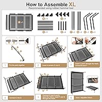 Vista 7 de petizer Cama elevada para perros extragrandes de 48 pulgadas, para exteriores, impermeable, con barras de apoyo, hasta 200 libras, lavable