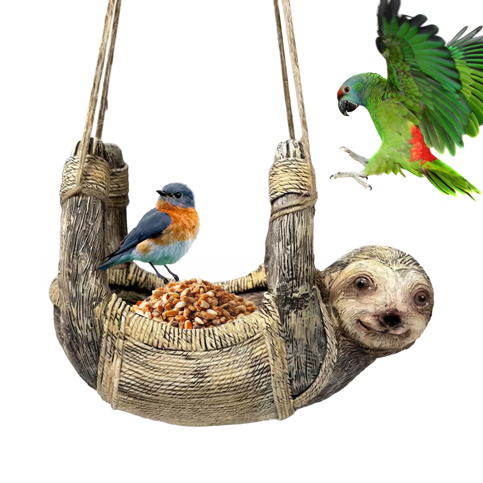 Mangeoire pour oiseaux sauvages paresseux suspendue pour arbre et cour