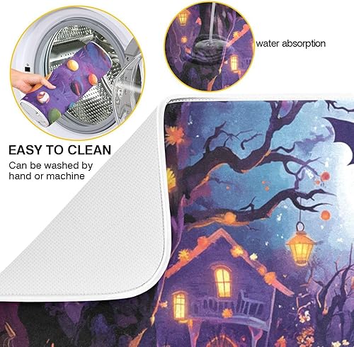 Vista 37 de Nautical Ocean Sea Turtle Dish Drying Mat for Kitchen Counter 18x24 in Starfish Retro Map Microfiber Drying Mats Absorbent Reversible Dish Pad Large