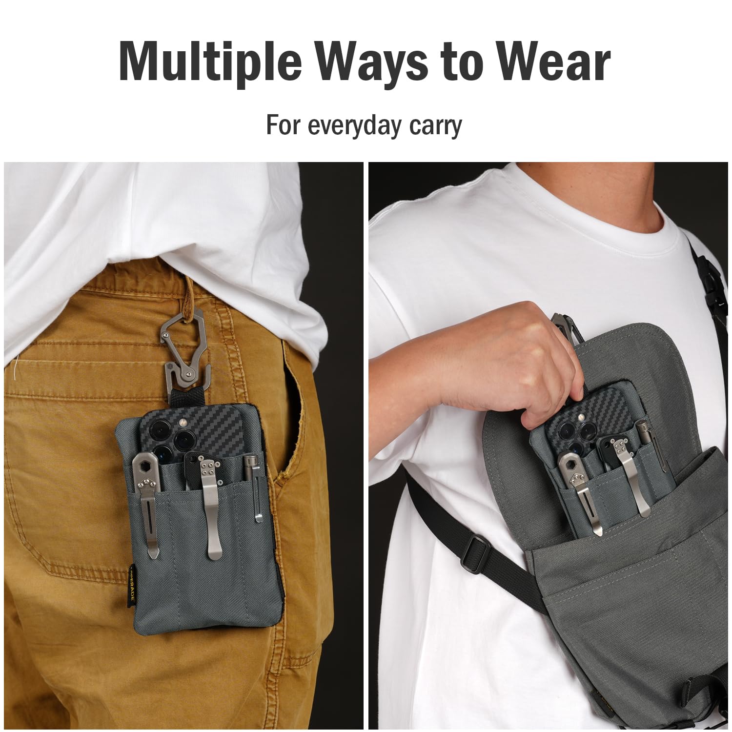 Viperade PJ14レザーツールポーチ、巻尺ホルダー、ペンチポーチ